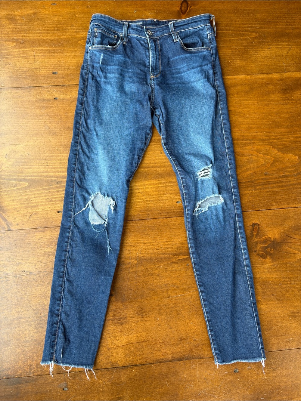 AG Farrah high-waisted distressed skinny jeans